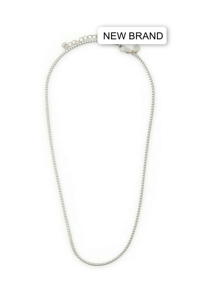 Astrid & Miyu Tennis Crystal-embellished Sterling Silver Necklace - One Size