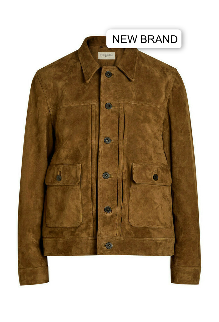 Officine Générale Lazlo Suede Jacket - Brown - L