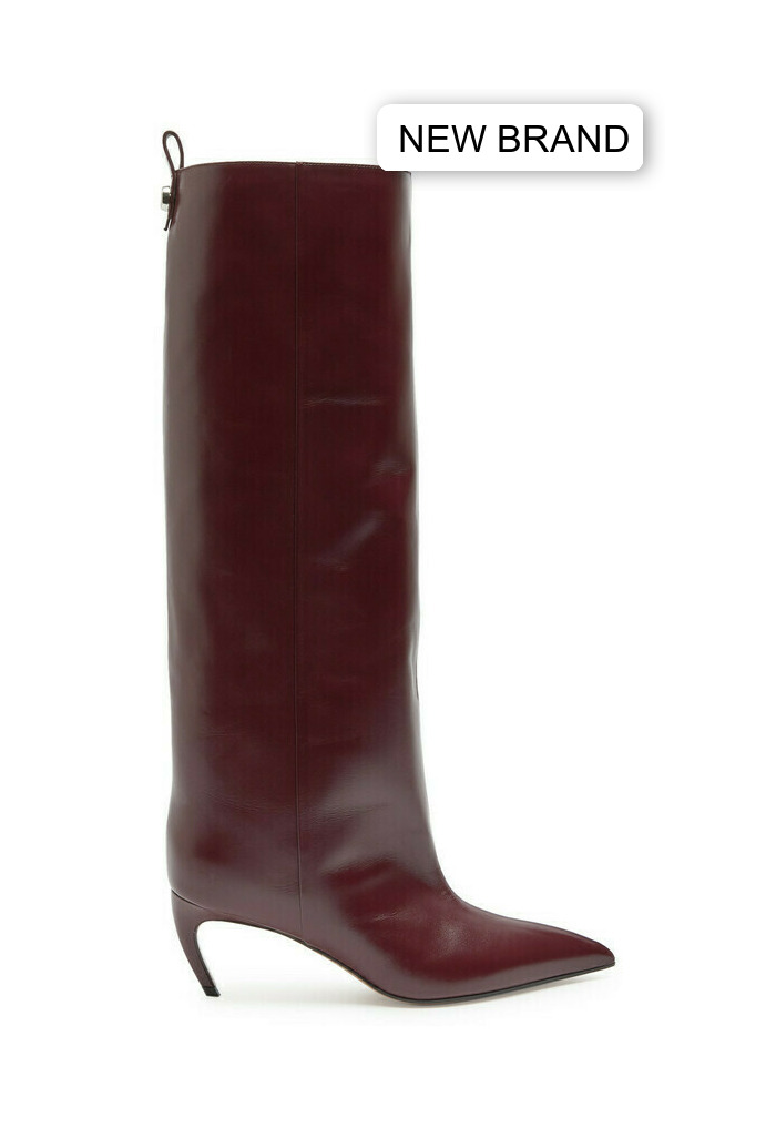 The Attico Lea 65 Leather Knee-high Boots - Burgundy - 38 (IT38 / UK5)