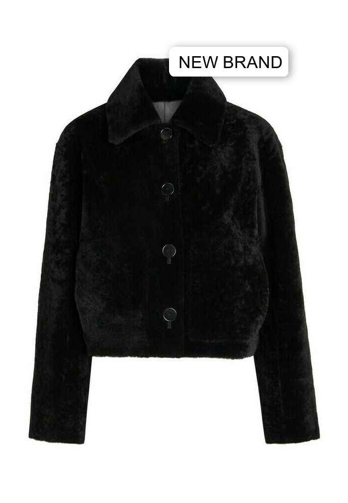 Joseph Black Alloway Reversible Shearling and Leather Jacket UK10/S - 38 (UK10 / S)